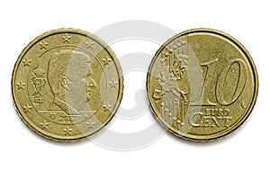 10ÃÂ euro centÃÂ denomination circulation coin photo